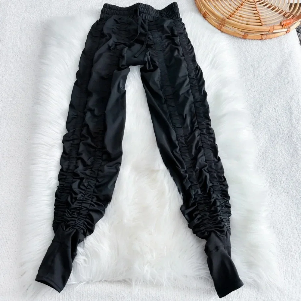 AGOGIE Wearable Resistance Band +20 Pants Black Leggings Drawstrings Women's L